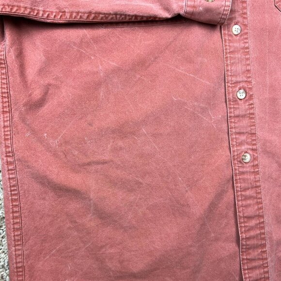 L.L. Bean Men's Size Medium REG 0FCW7 Cotton Button Front Shirt Acid Wash Orange - Picture 4 of 9